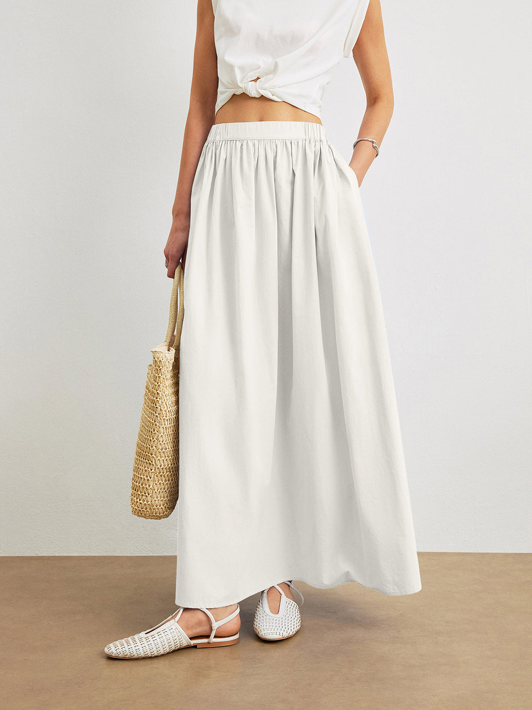 Women's A-line cotton skirt
