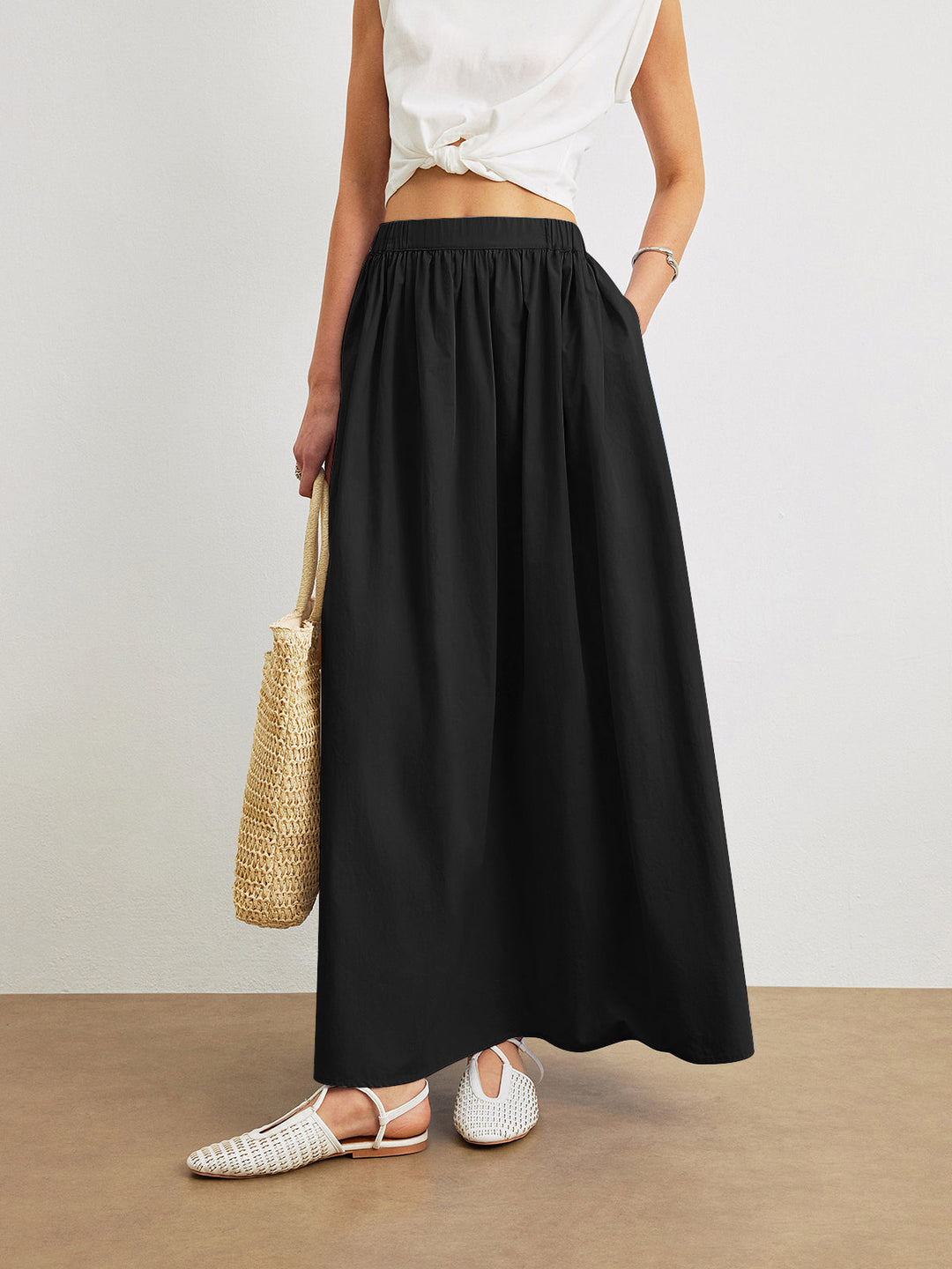 Women's A-line cotton skirt