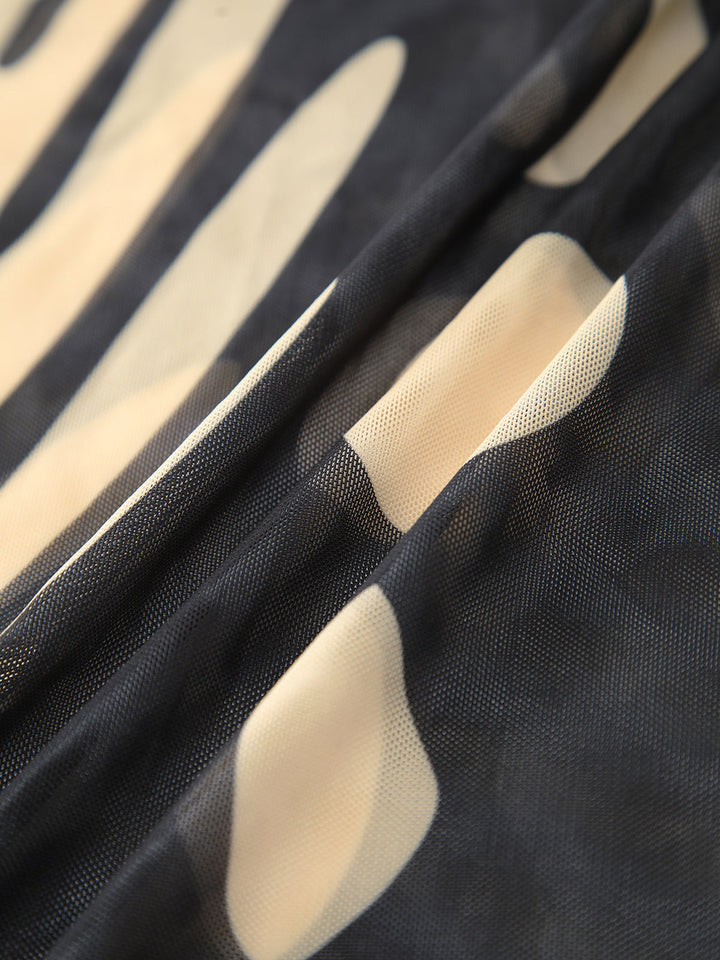 Maxi mesh skirt with bird print – Lightweight beach cover-up