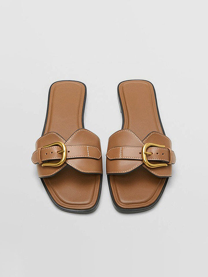 Women's foot-supporting sandals with buckles