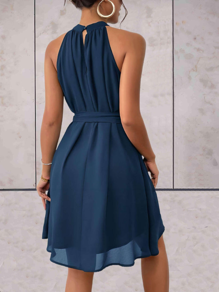 Elegant women's strappy dress with back cutout - summer look