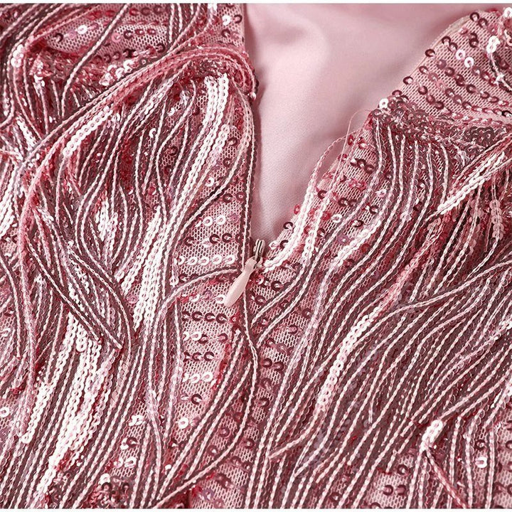 Luxe mini dress with feathers – evening dress for women in white