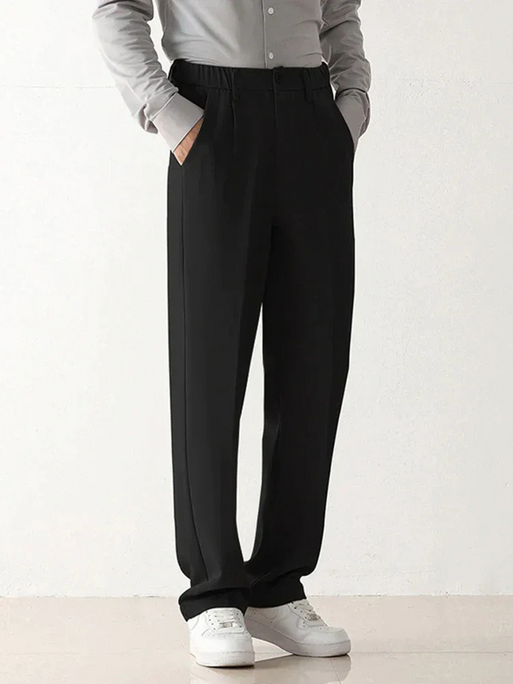 Men's Suit Pants Black - Relaxed Fit for Office and Leisure