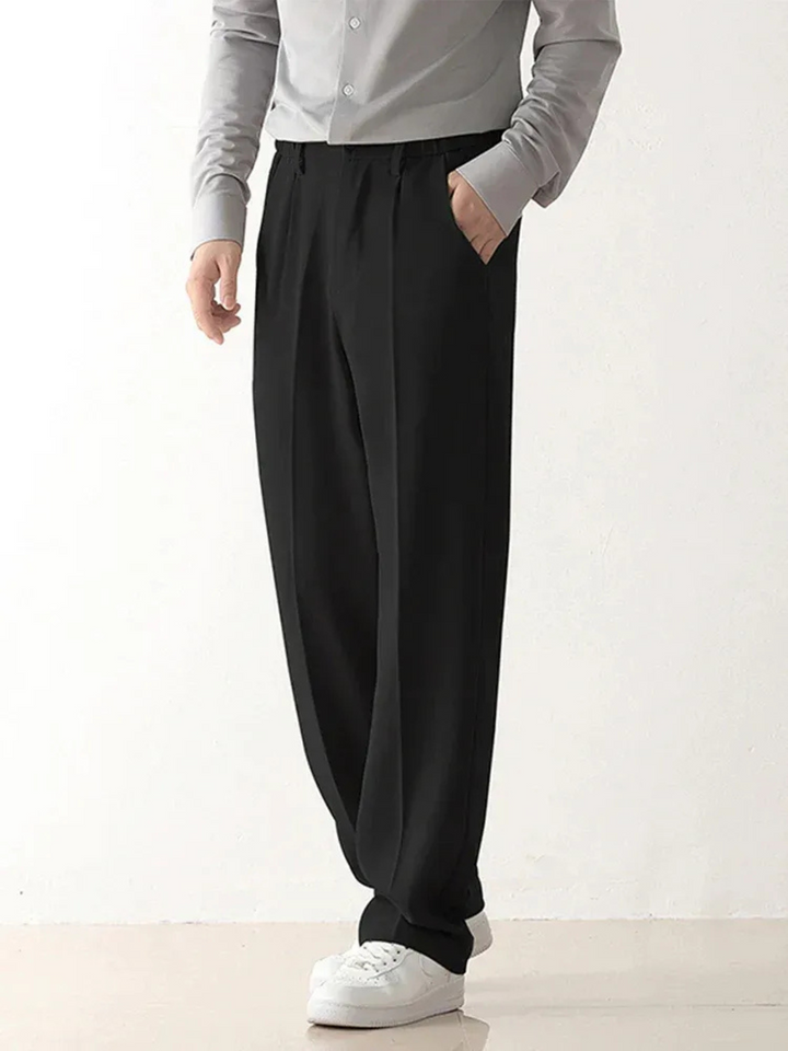 Men's Suit Pants Black - Relaxed Fit for Office and Leisure