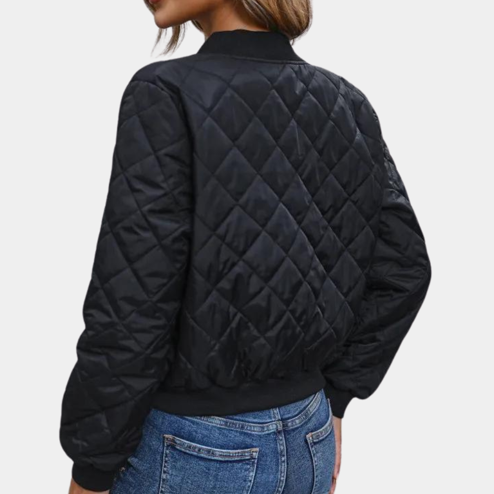 Padded Women's Bomber Jacket – Transitional Jacket with Zipper