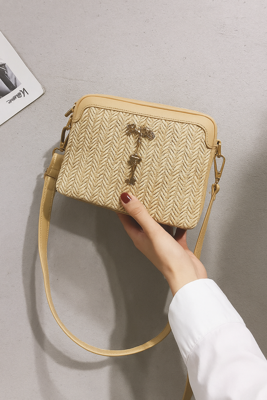 Boho Straw Shoulder Bag Women – Handmade Crossbody Bag Summer 2025