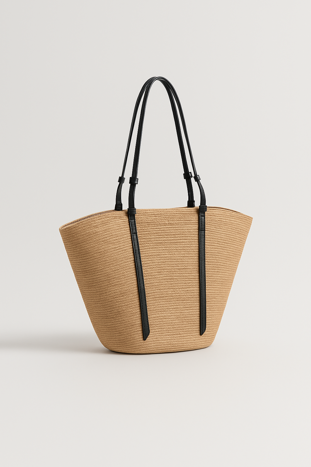 Luxury Boho Straw Bag Women – Handmade Beach Bag with Vegan Leather