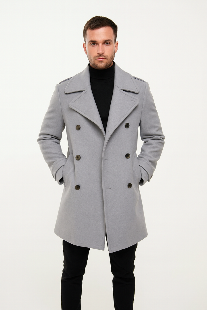 Herren Mantel Lang aus Wolle im Vintage-Stil