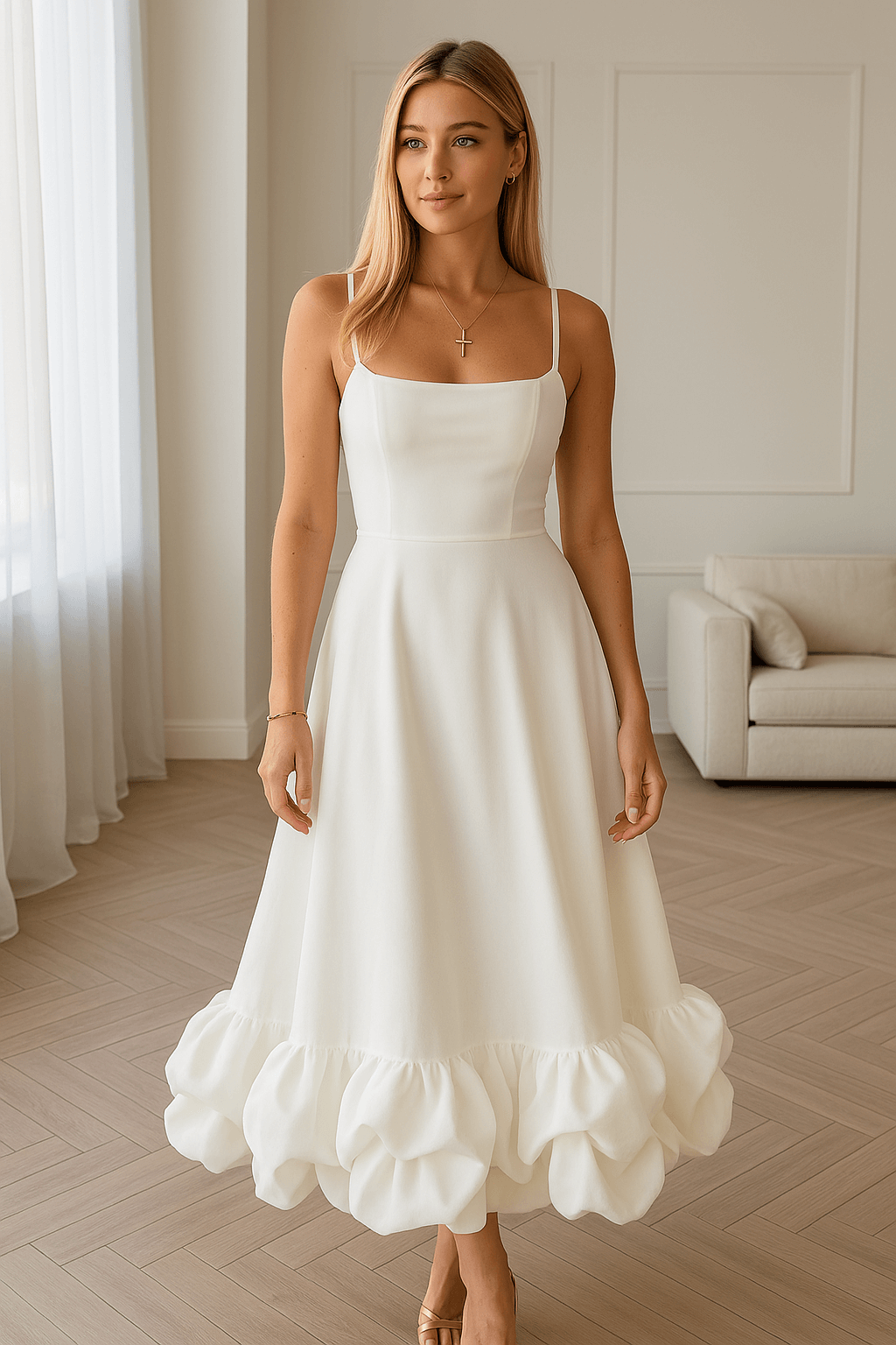 Elegant midi party dress • cocktail dress for festive occasions • A-line