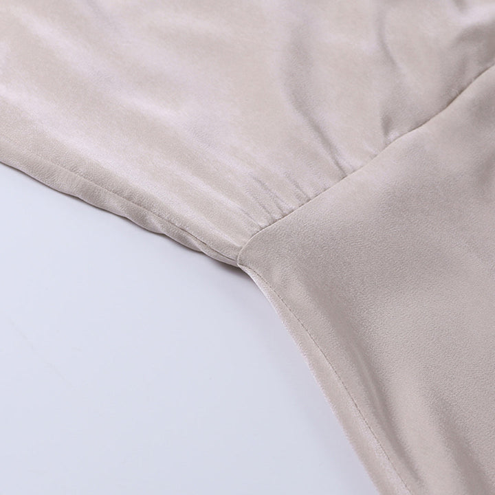 Elegant women's evening dress with V-neck & high slit