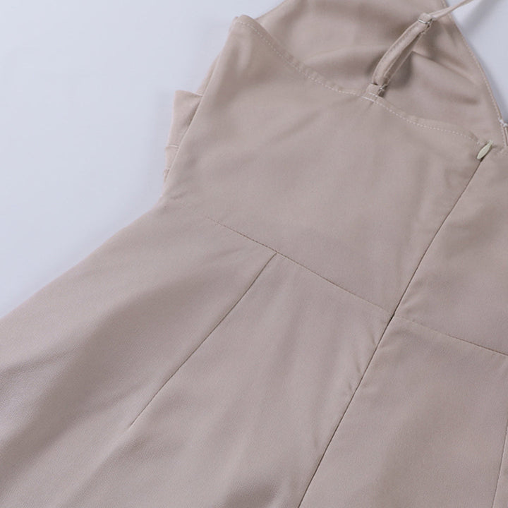 Elegant women's evening dress with V-neck & high slit