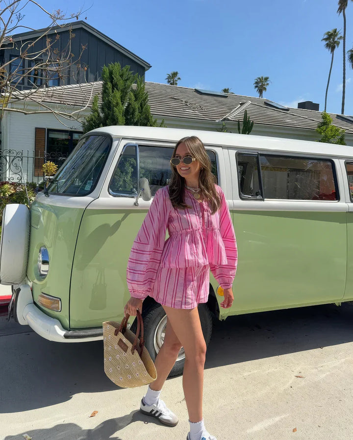 Women's Summer Two-Piece – Striped Blouse & Shorts – Casual Cut