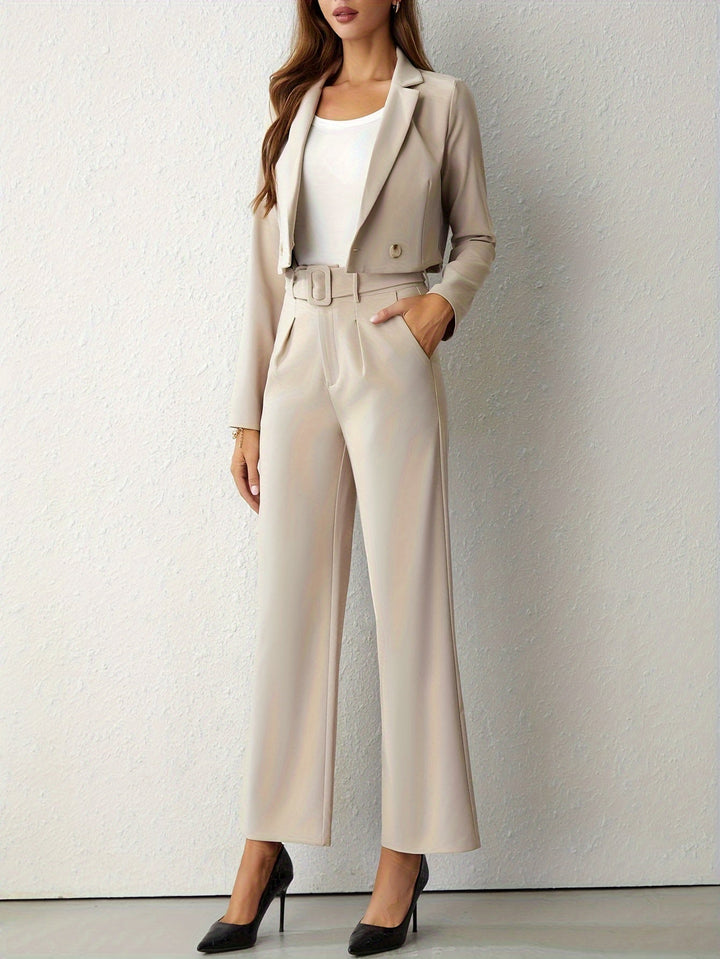 Women's Suit Set High Waist Pants Blazer Twinset
