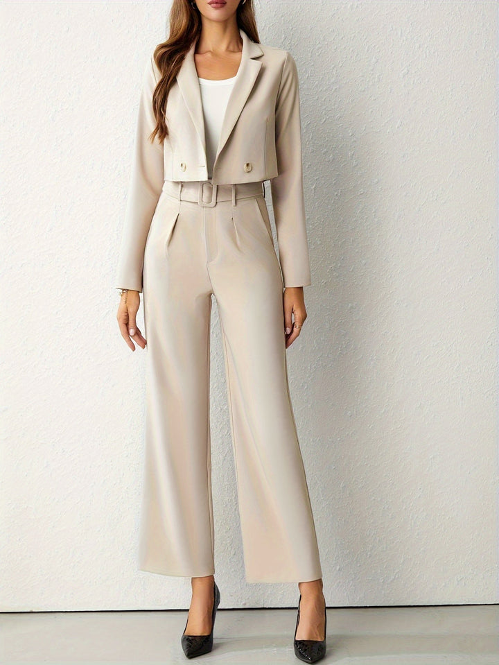 Women's Suit Set High Waist Pants Blazer Twinset