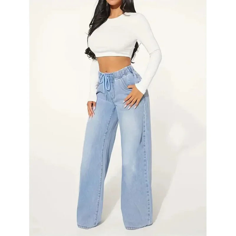 Women's Baggy Jeans High Waist Denim Casual