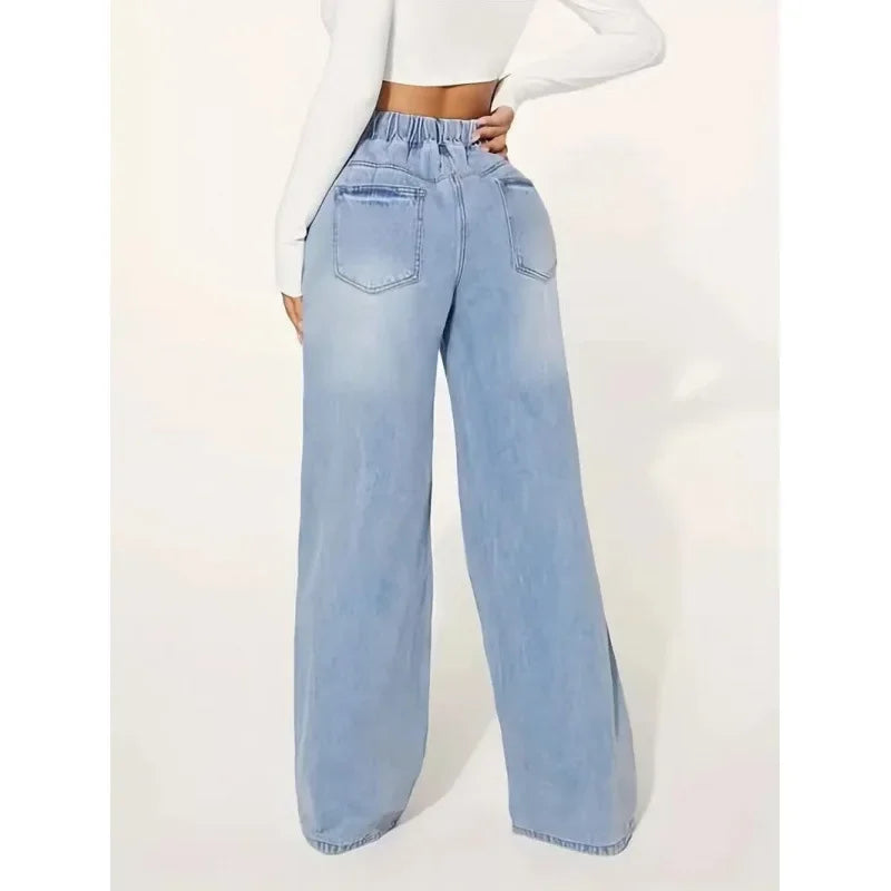 Women's Baggy Jeans High Waist Denim Casual