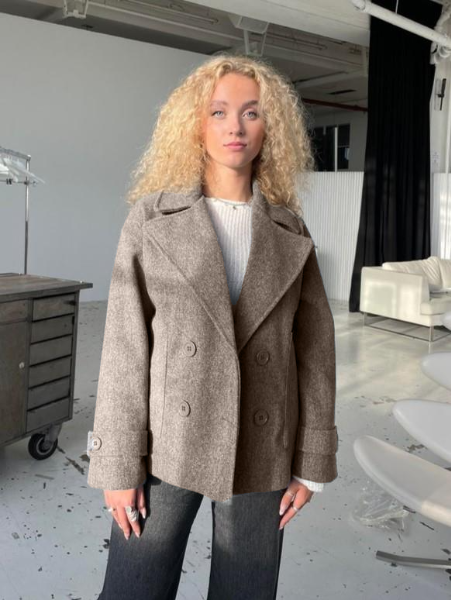 Women's Blazer Cotton Modern Oversized Jacket with Wide Lapel