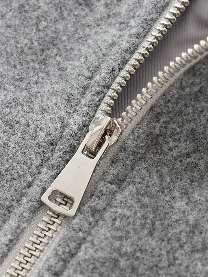 Women's bomber jacket soft fabric casual style