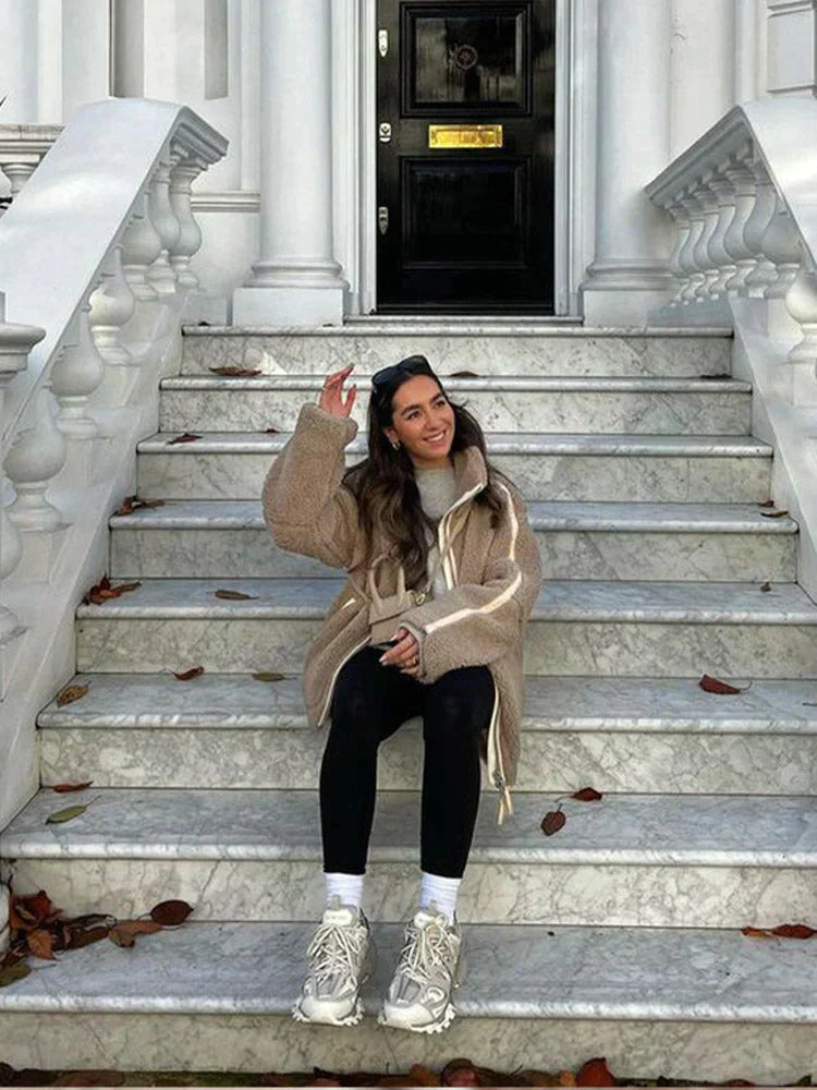 Women's Fleece Jacket Oversized Style