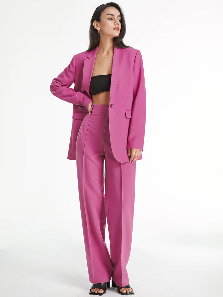 Women's Straight Pants Woven Fabric High-Waisted