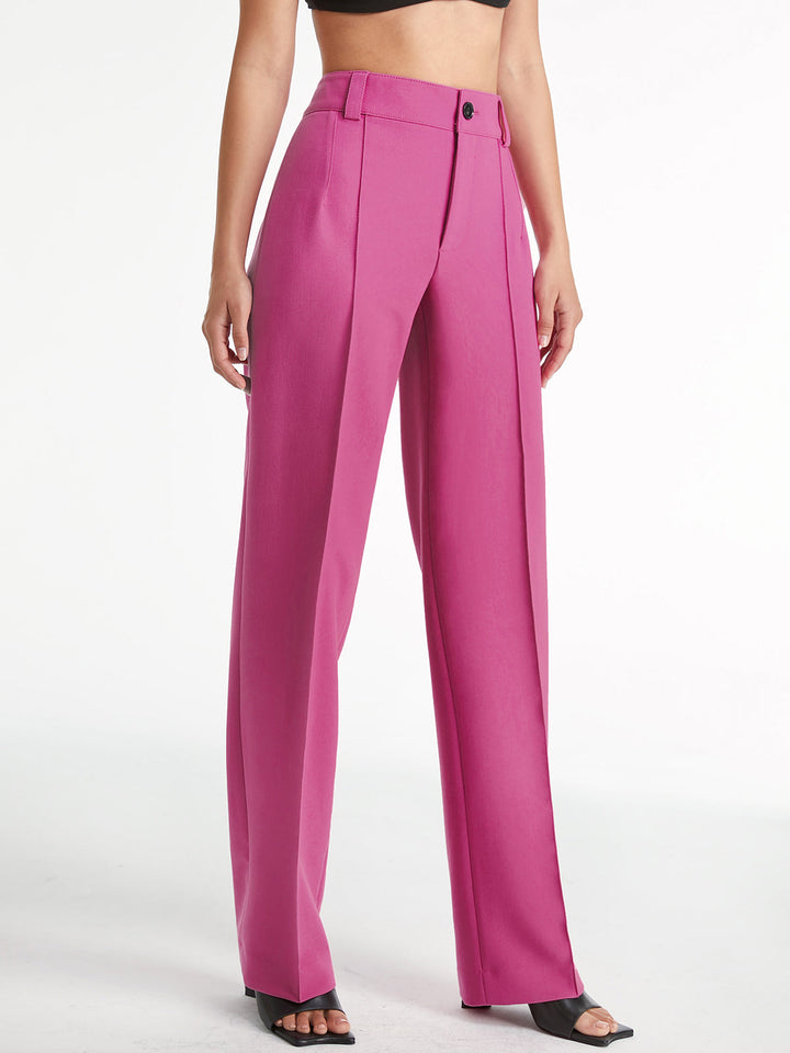Women's Straight Pants Woven Fabric High-Waisted