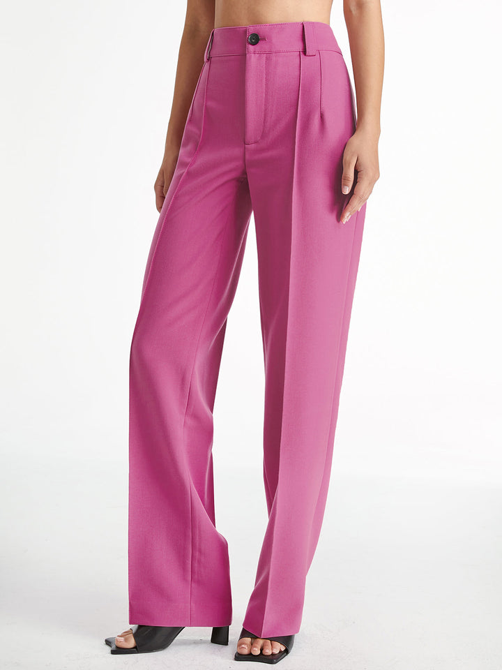 Women's Straight Pants Woven Fabric High-Waisted