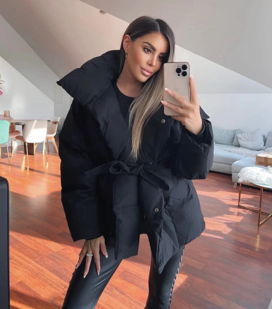 Women's Quilted Parka Elegant Winter Jacket