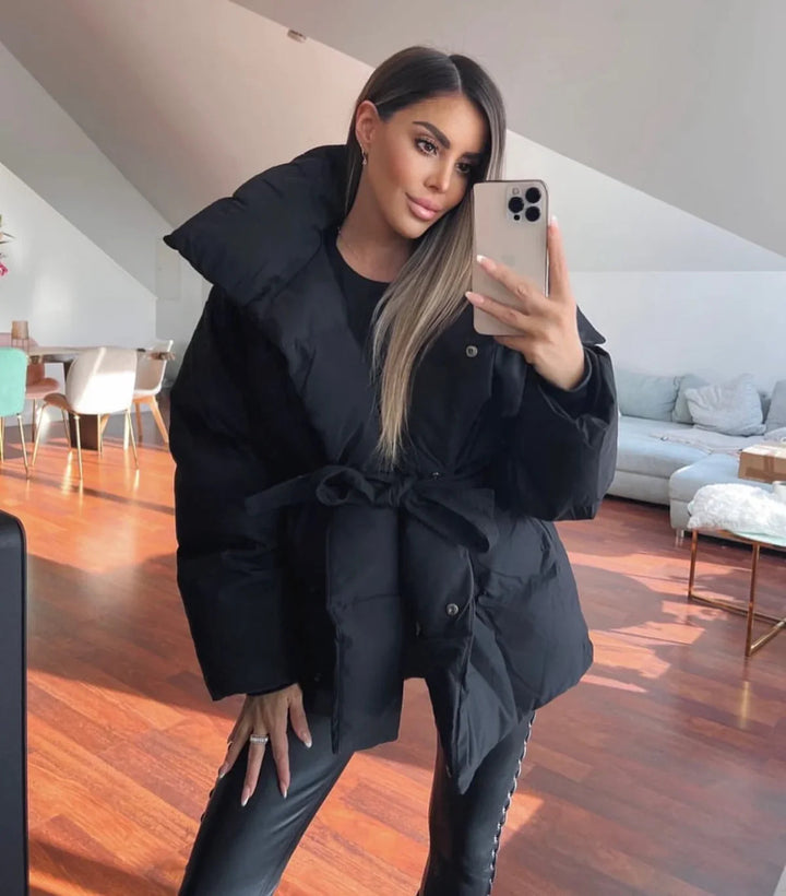 Women's Quilted Parka Elegant Winter Jacket