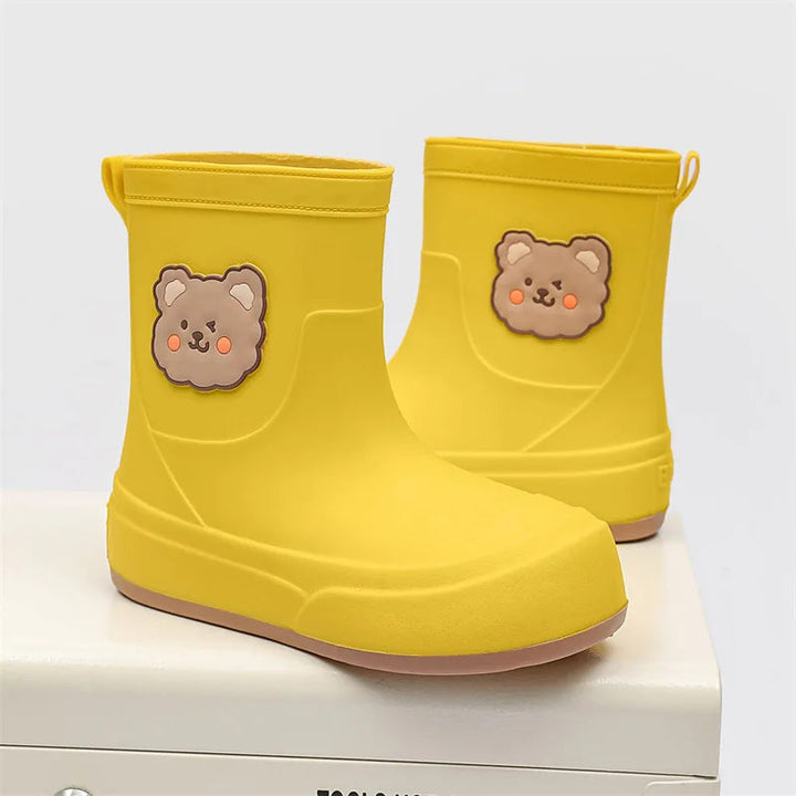 Women's rubber boots rubber waterproof with bear design non-slip sole