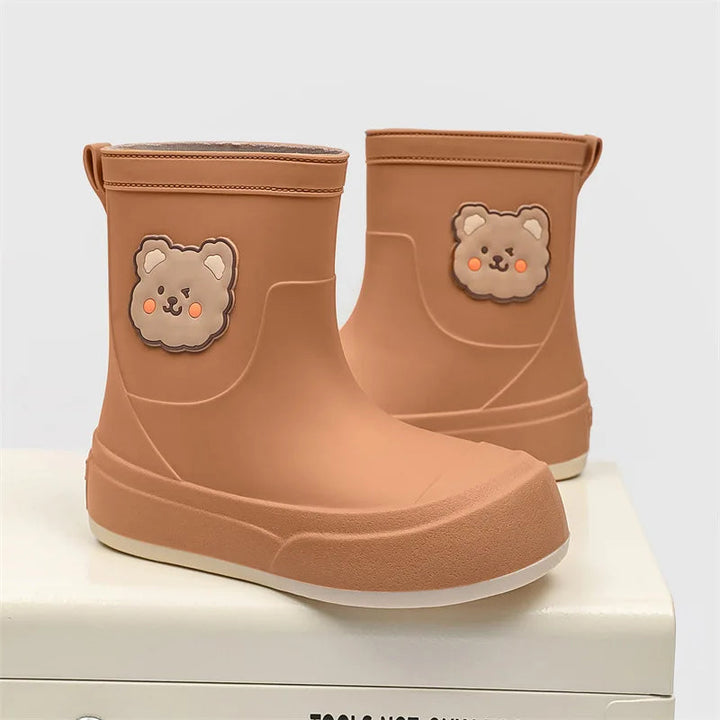 Women's rubber boots rubber waterproof with bear design non-slip sole