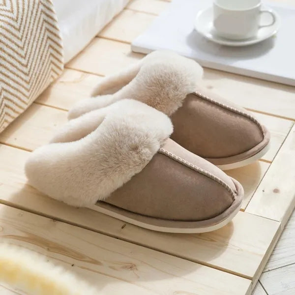Women's slippers faux fur lining comfortable elegant