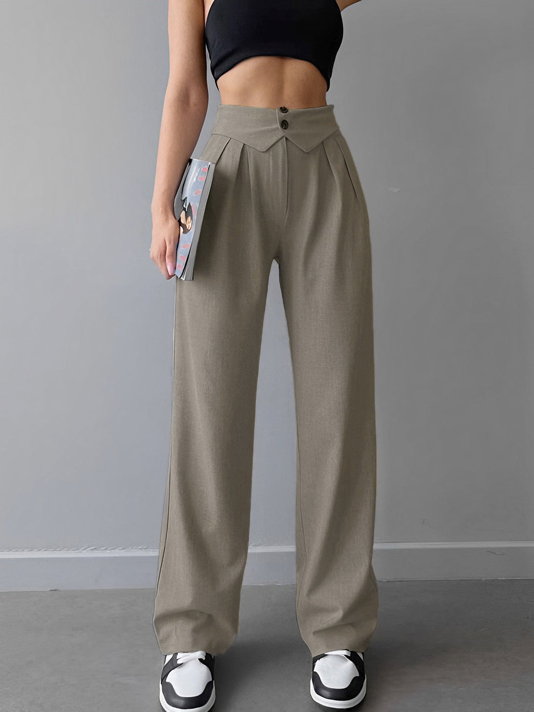 Women's Pants Straight Leg High Waist Elegant Trousers