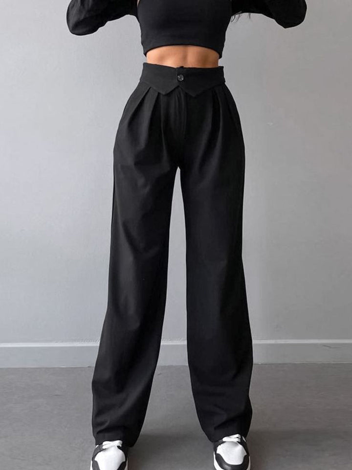 Women's Pants Straight Leg High Waist Elegant Trousers
