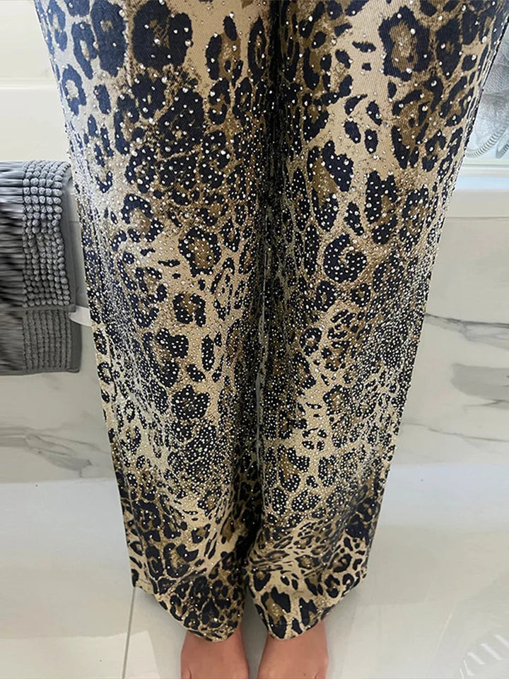 Women's jeans made of stretch denim with leopard print – Comfortable fit