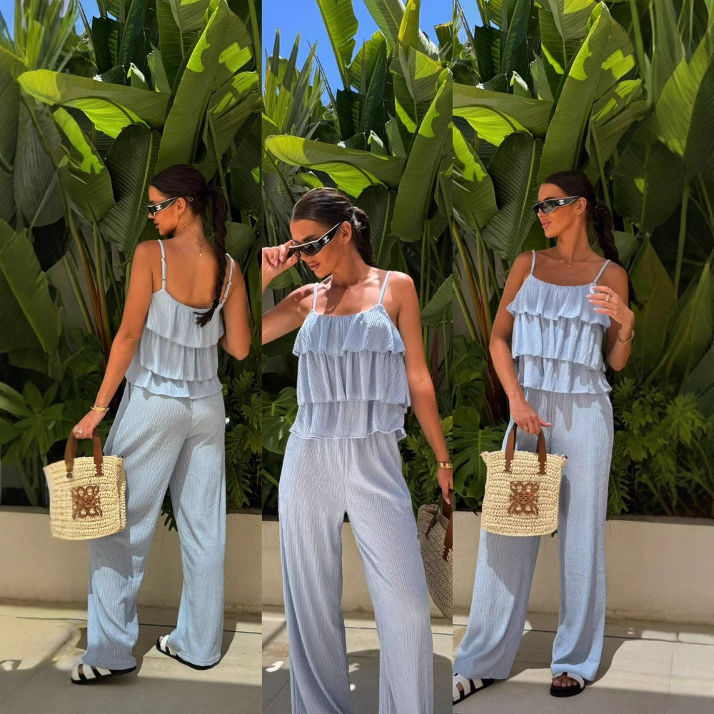 Women's Jumpsuit Elegant With Ruffles Light and Comfortable