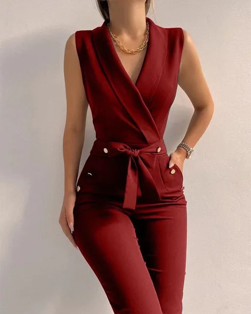 Women's Jumpsuit Sleeveless Elegant High-Quality