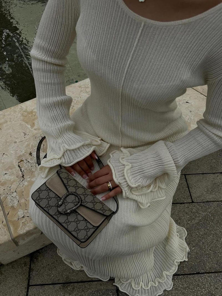 Women's Dress Festive with Ruffles for Wedding Guest and Elegant Occasions