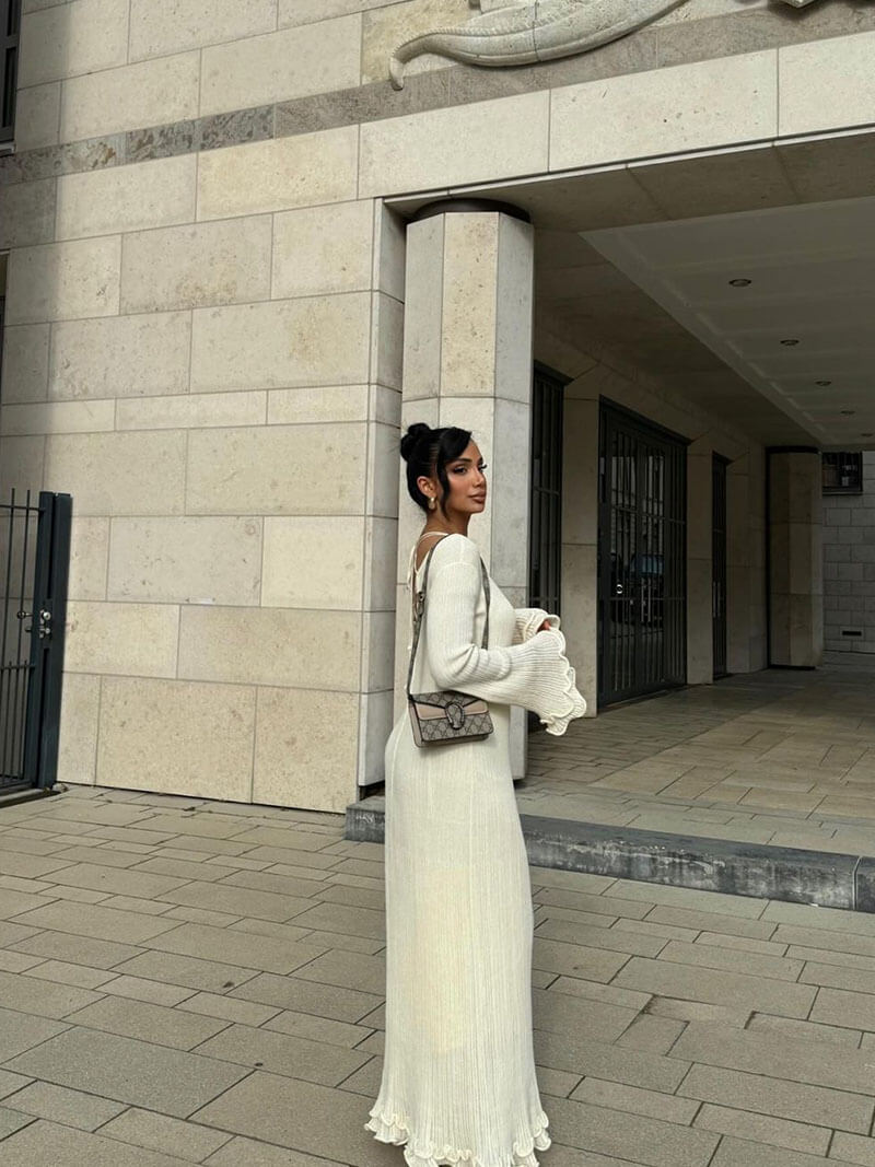 Women's Dress Festive with Ruffles for Wedding Guest and Elegant Occasions