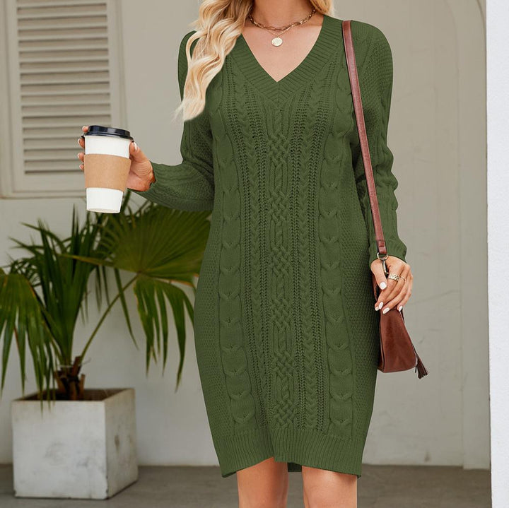 Women's Dress Cable Knit Long Sleeve Elegant