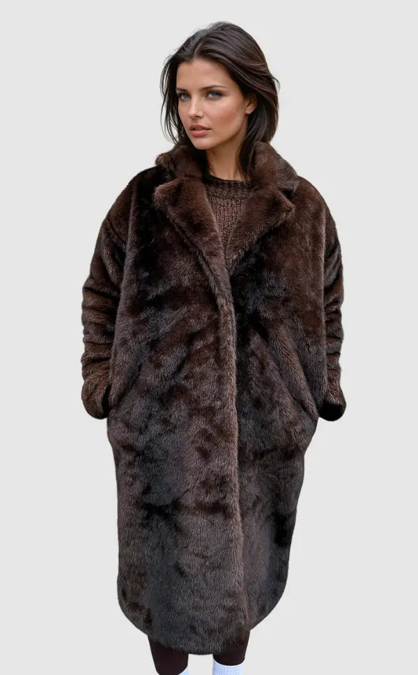 Women's Long Coat Faux Fur Elegant Style