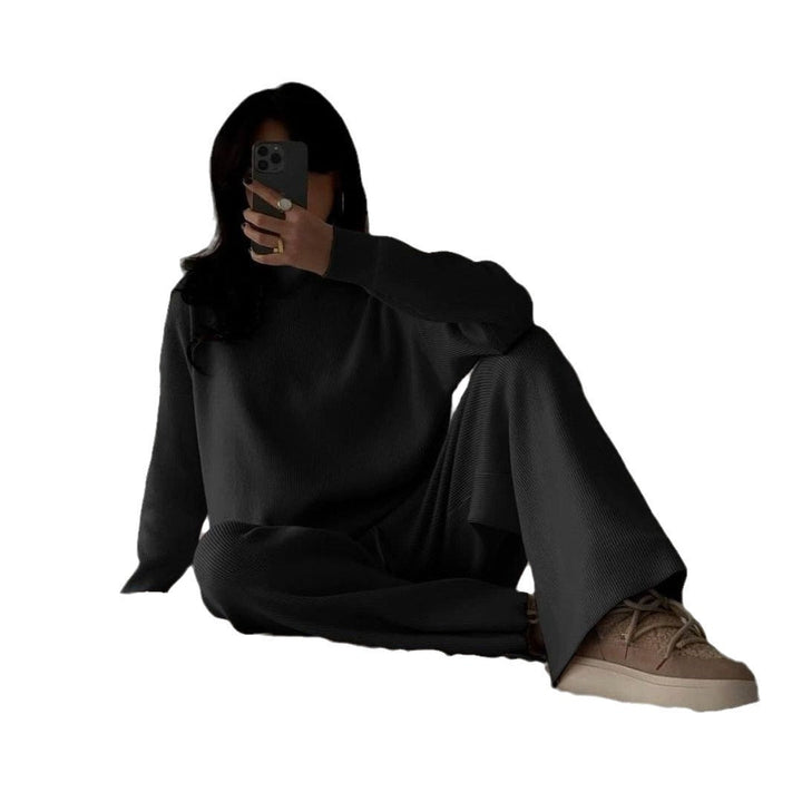 Women's loungewear set knit with high collar