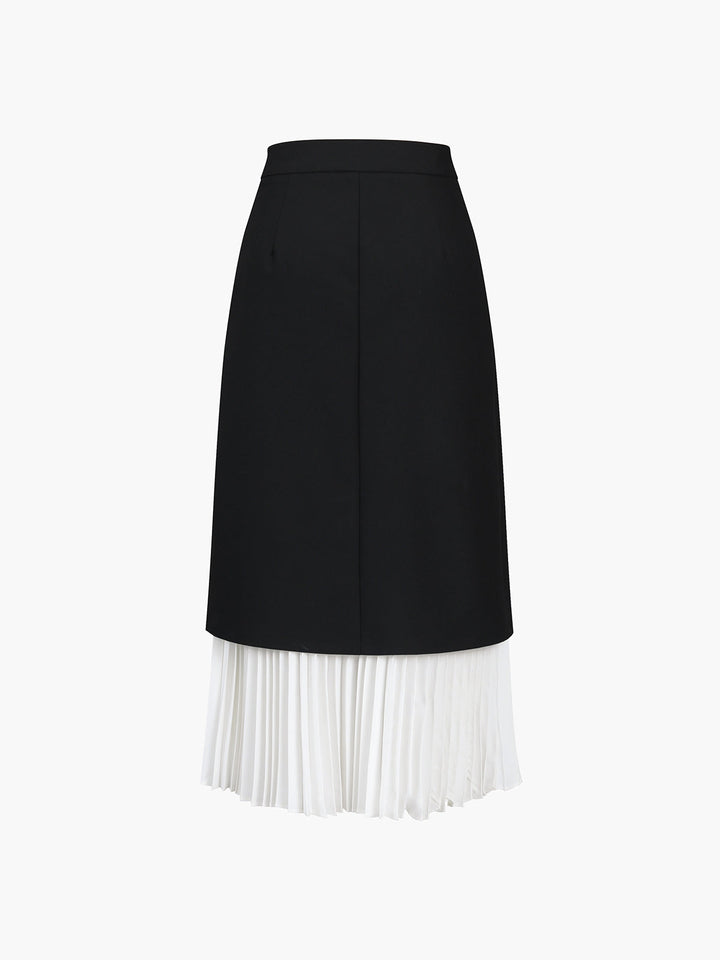 Women's Midi Skirt Woven Fabric High-Waisted Pleated Tulle Skirt