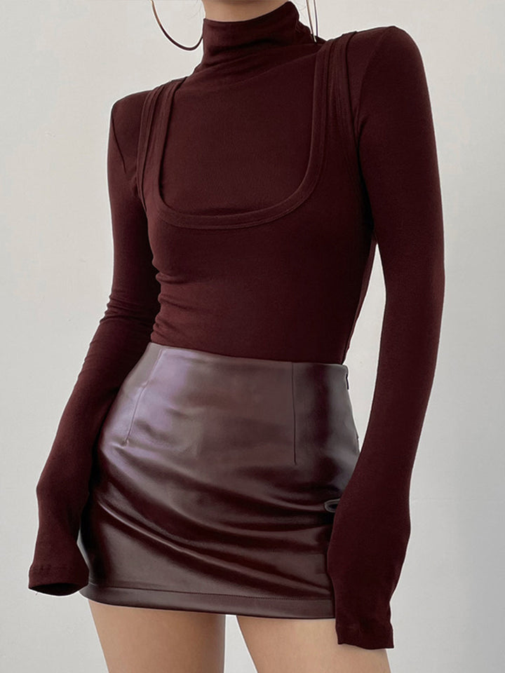 Women's Top Jersey Stand-up Collar Long Sleeve Regular