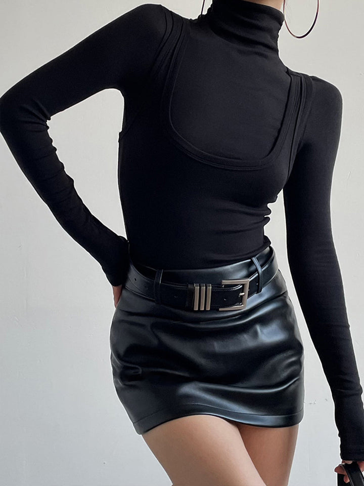Women's Top Jersey Stand-up Collar Long Sleeve Regular