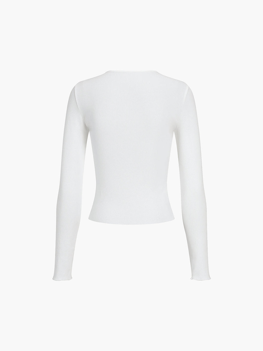 Women's Top Ribbed Fabric Long Sleeve Slim Fit