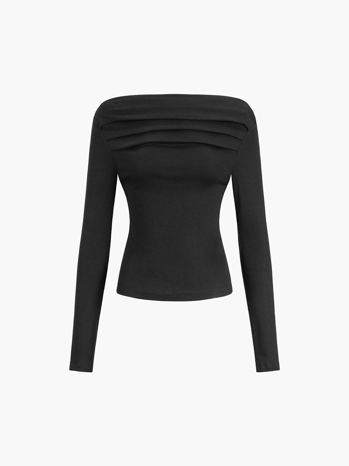 Women's Off-Shoulder Long Sleeve T-Shirt Jersey
