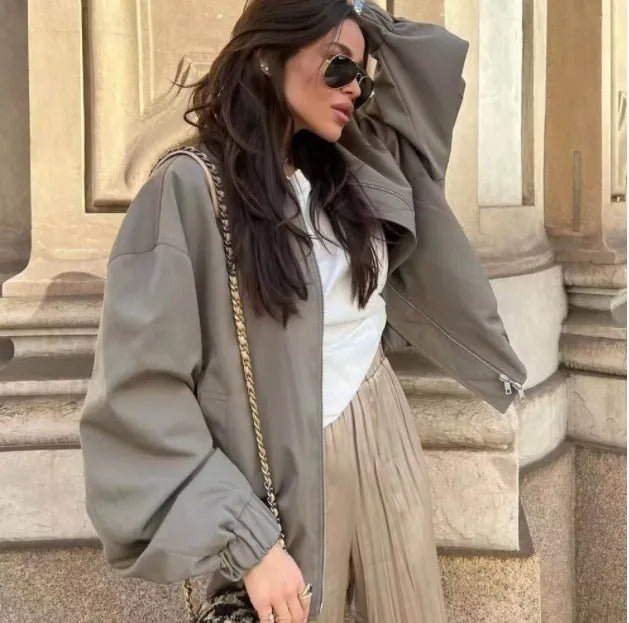 Women's Oversized Bomber Jacket Light Trendy