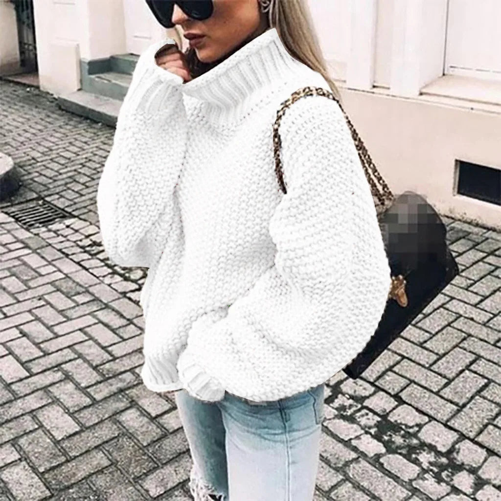 Women's cotton oversized sweater with mouse sleeves