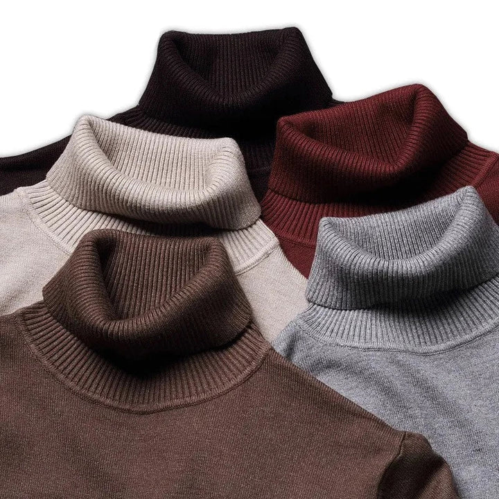 Men's Cotton Turtleneck Sweater - Scandinavian Design