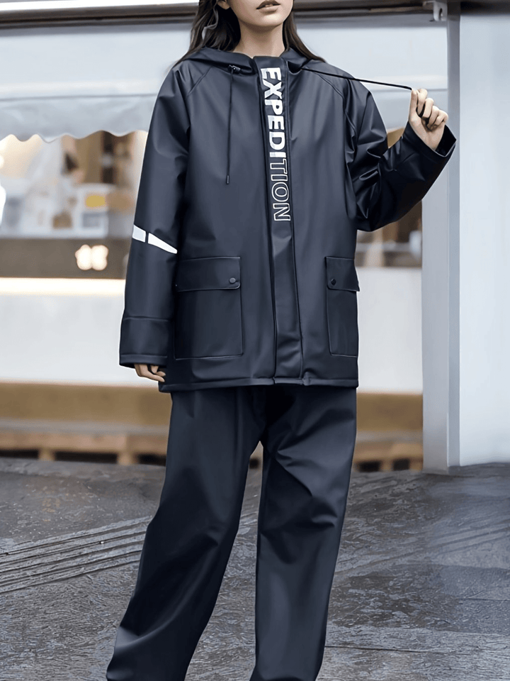 Women's Waterproof Rain Suit With Hood Stylish